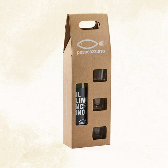 Gift box: 1 Bottle of Limoncino with 3 glasses